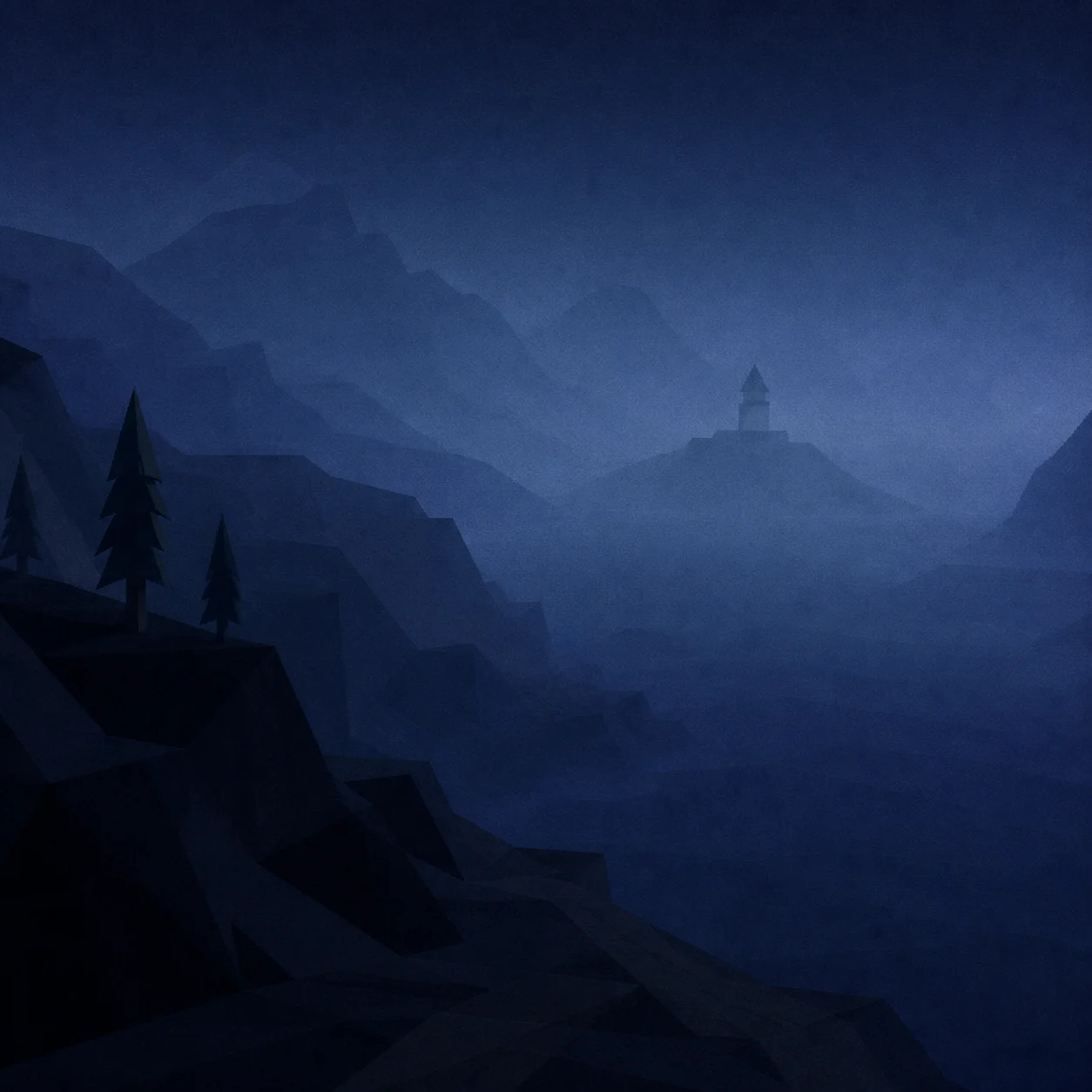 Abstract low-poly distance fog study